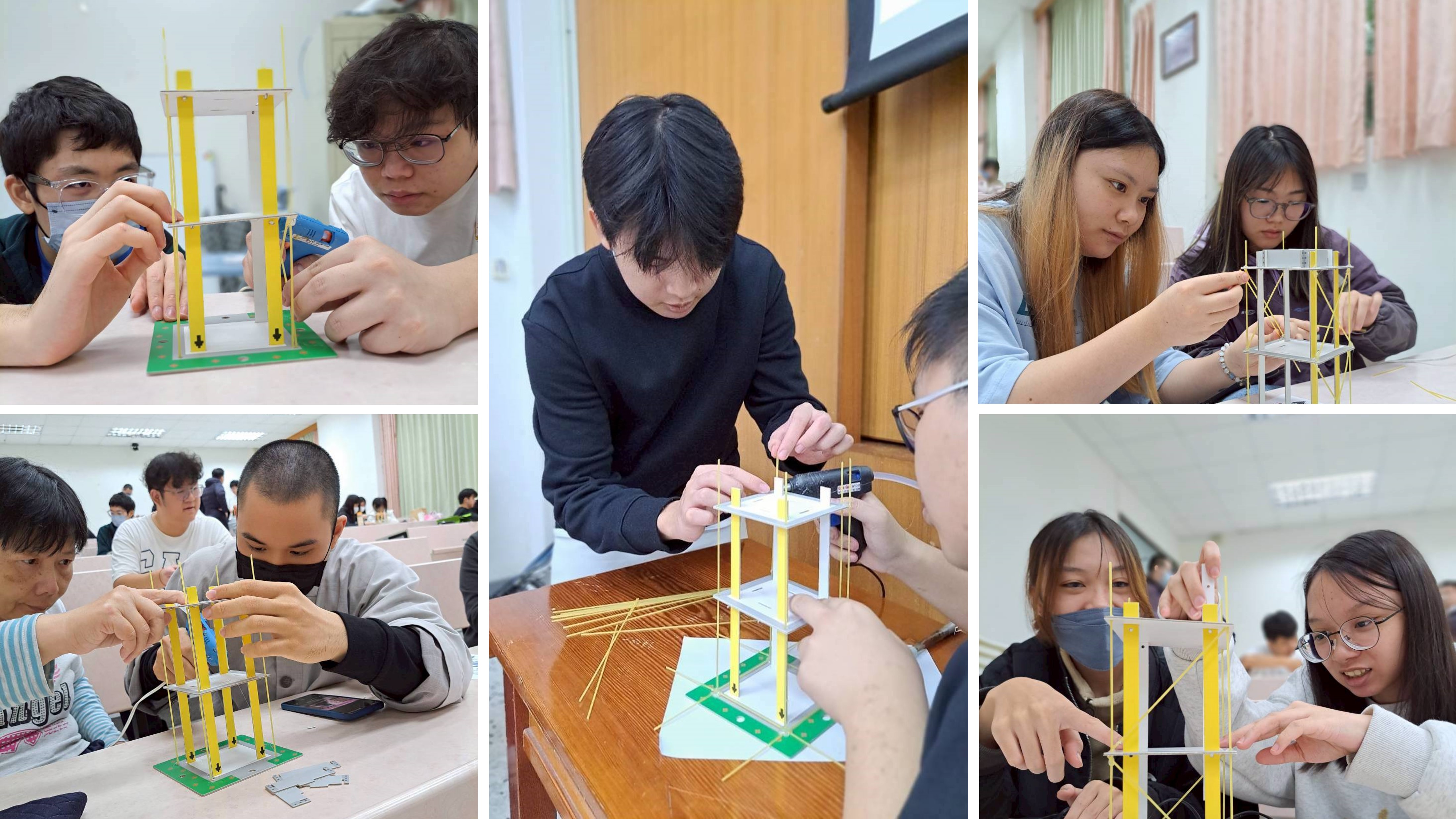 圖1 佛光大學與國震中心合作舉辦「義大利麵屋抗震實作」