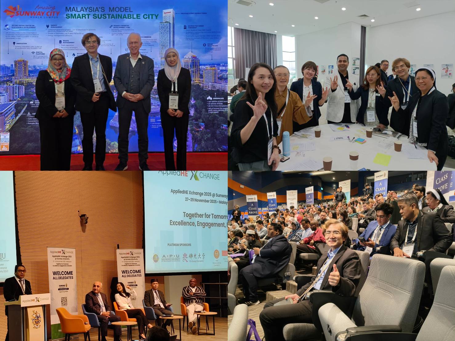 2025佛光大學馬遠榮副校長率團赴馬來西亞參加高等教育年會，與多國代表互動