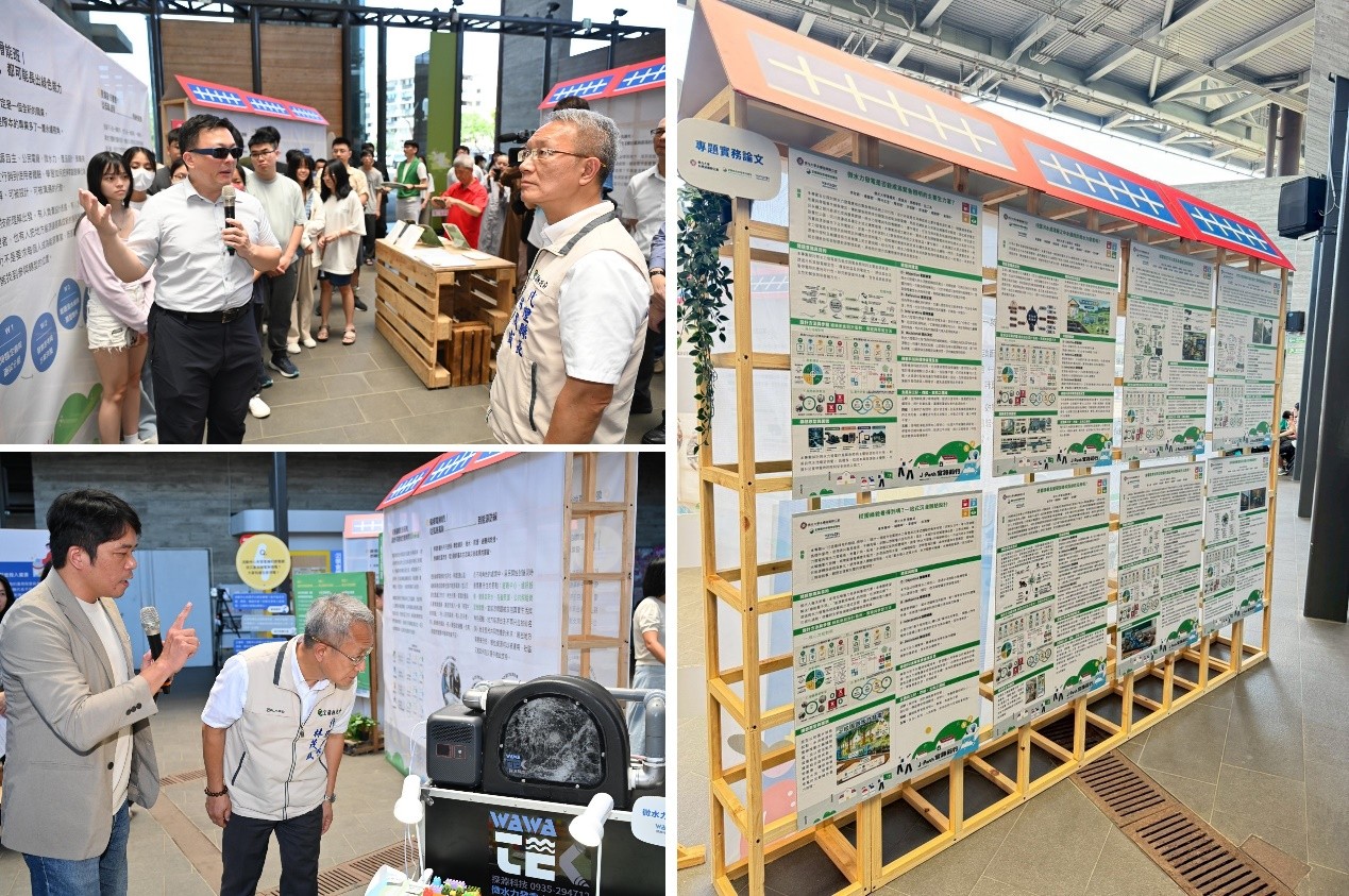 佛光大學師生與探淵科技楊博士,向代理縣長解說微水力專題成果 佛光大學師生與探淵科技楊博士,向代理縣長解說微水力專題成果